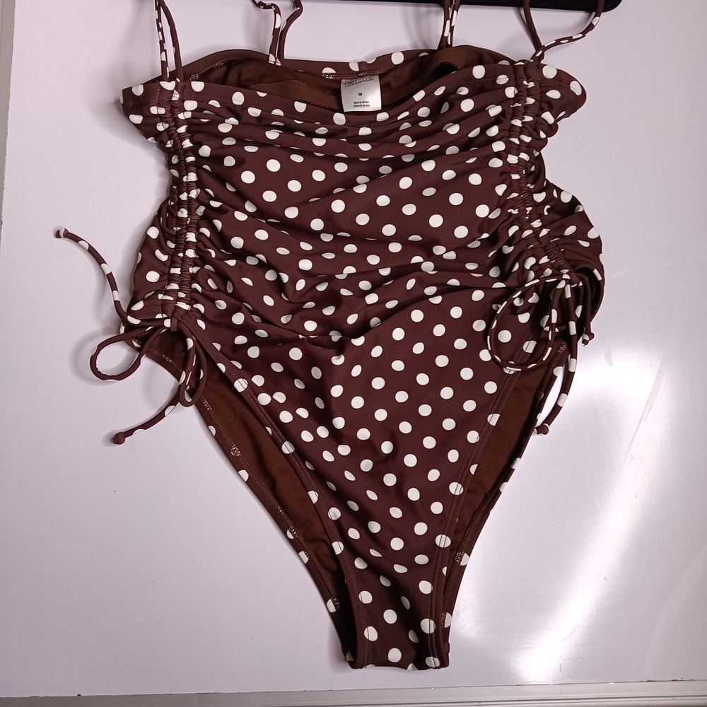 Wild Fable Brown Polka Dot One Piece Swimsuit